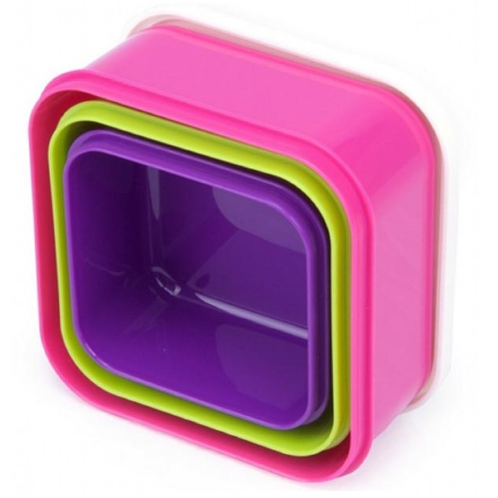 Trunki Набор из 3 контейнеров для еды: розовый, фиолетовый и зеленый  